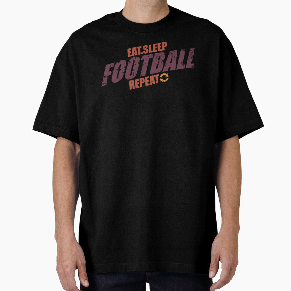 Eat Sleep Football Repeat Player by motivationaltee - Adult & Kids T-Shirts, Sweatshirts & Hoodies apparel design preview 1