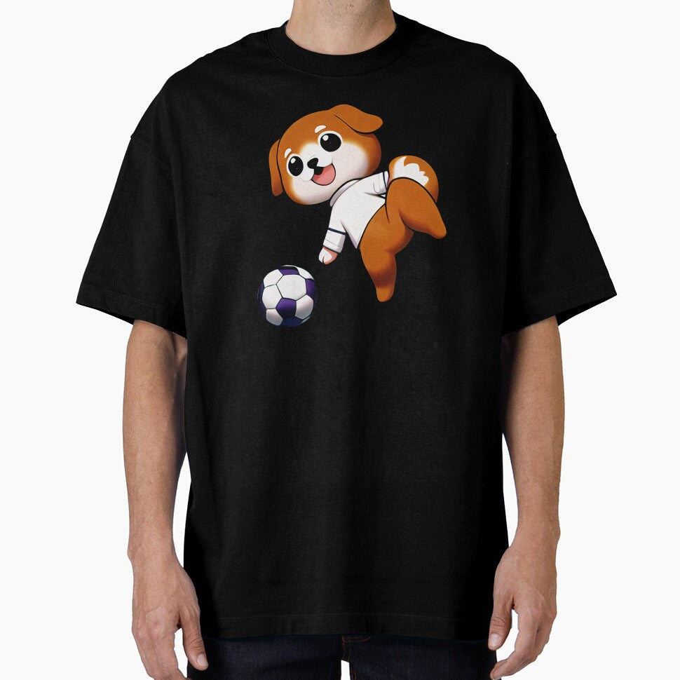 Cute Chibi Dog Soccer Player by BAYFAIRE - Adult & Kids T-Shirts, Sweatshirts & Hoodies apparel design preview 1