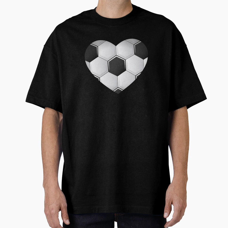 Love Soccer Heart Sports Football T-Shirt - Custom Art Print Men Women - T-Shirt, Sweatshirt, Hoodie