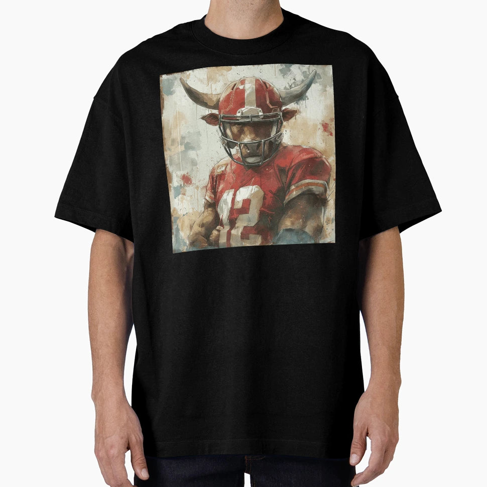 Bull As American Football Player T-Shirt - Novelty Apparel Unisex - T-Shirt, Sweatshirt, Hoodie