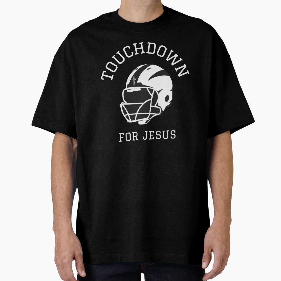 Touchdown Jesus Cross Football T-Shirt - Aesthetic Graphic for Adults - T-Shirt, Sweatshirt, Hoodie