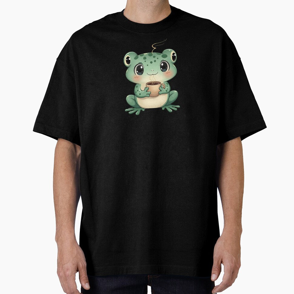 Coffee Frog Kawaii by VibeTCreations - Adult & Kids T-Shirts, Sweatshirts & Hoodies apparel design preview 1