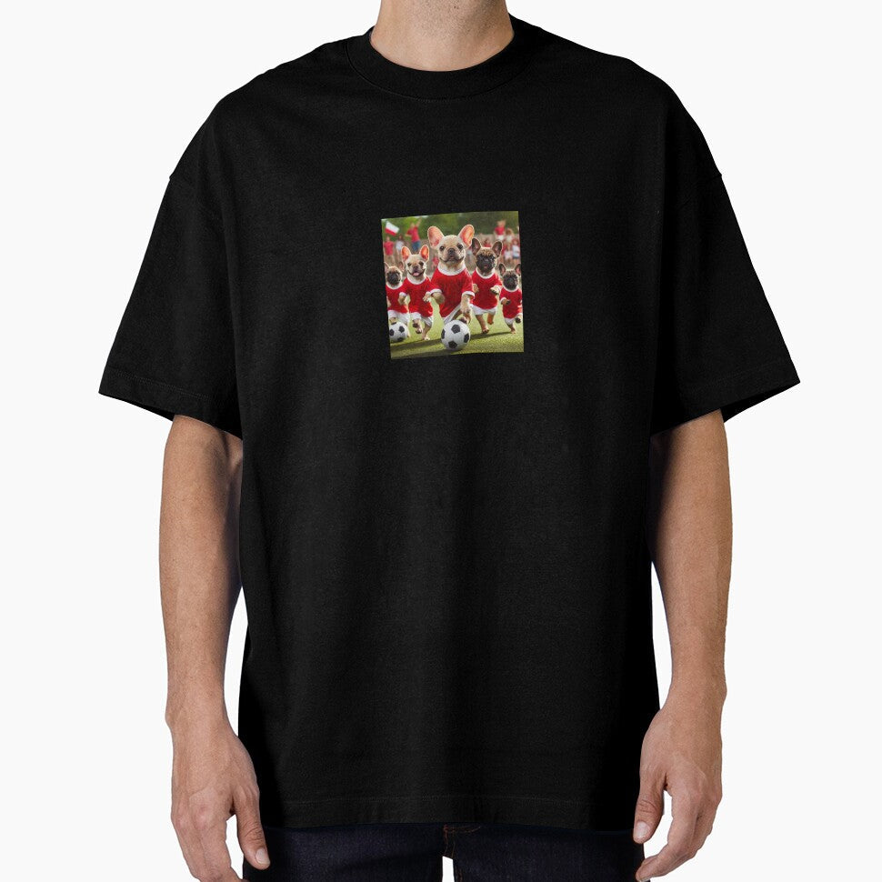 French Bulldogs love football too! Soccer and Dog - Adult & Kids T-Shirts, Sweatshirts & Hoodies apparel design preview 1