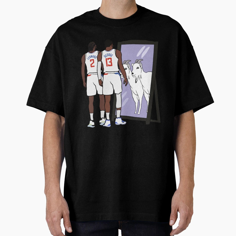 Kawhi Leonard And Paul George Mirror T-Shirt - Minimalist Print for Adults - T-Shirt, Sweatshirt, Hoodie
