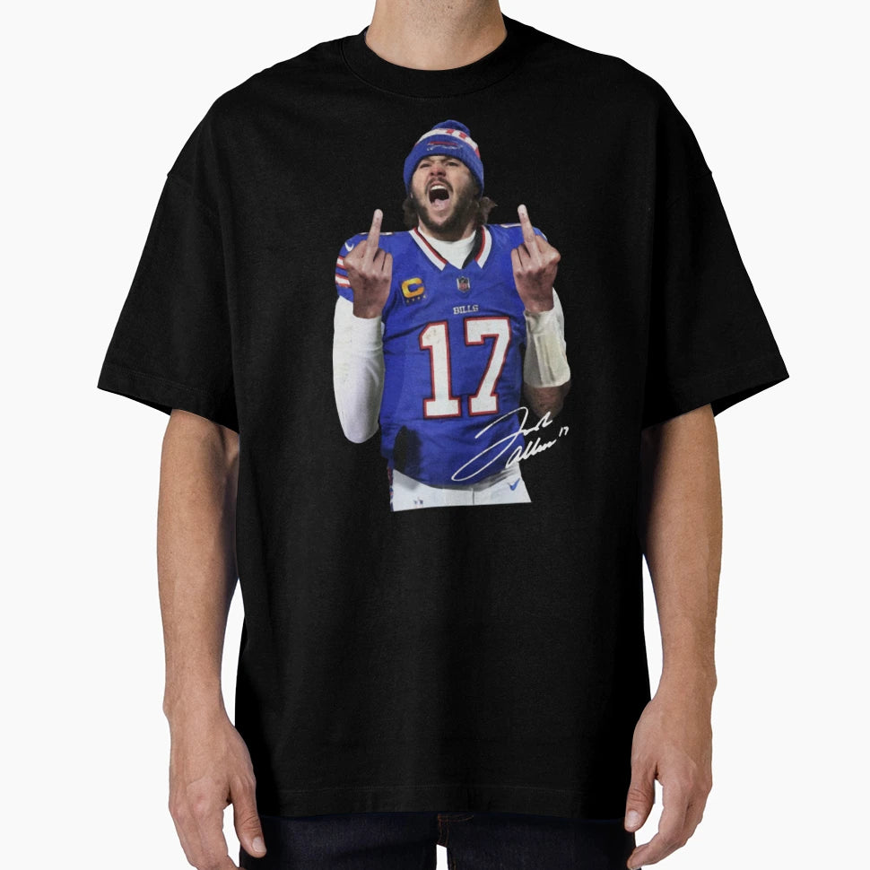 Josh Allenflipping Bird T-Shirt - Streetwear Style Unisex - T-Shirt, Sweatshirt, Hoodie
