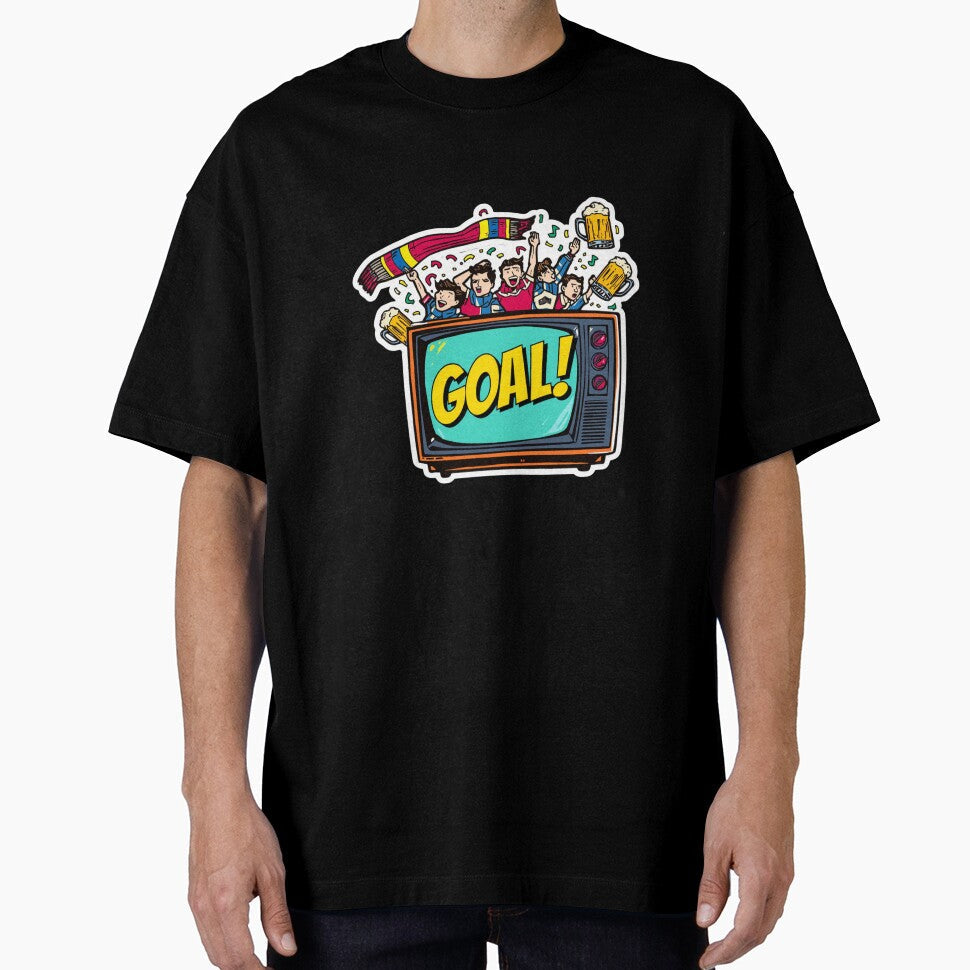 Funny Retro TV Goal Exploding Soccer Fan Match Day by - Adult & Kids T-Shirts, Sweatshirts & Hoodies apparel design preview 1
