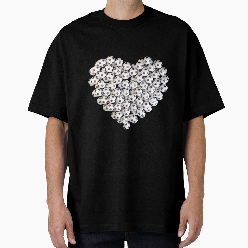 Heart Formed Soccer Balls Soccer Lover T-Shirt - Trendy Graphic Unisex - T-Shirt, Sweatshirt, Hoodie
