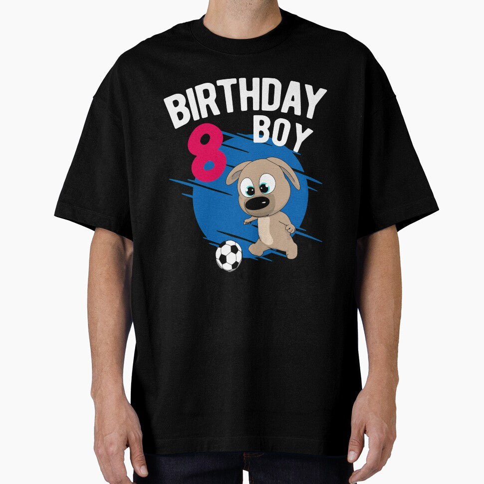 Birthday Boy 8 Years Pup Soccer by onicon - Adult & Kids T-Shirts, Sweatshirts & Hoodies apparel design preview 1