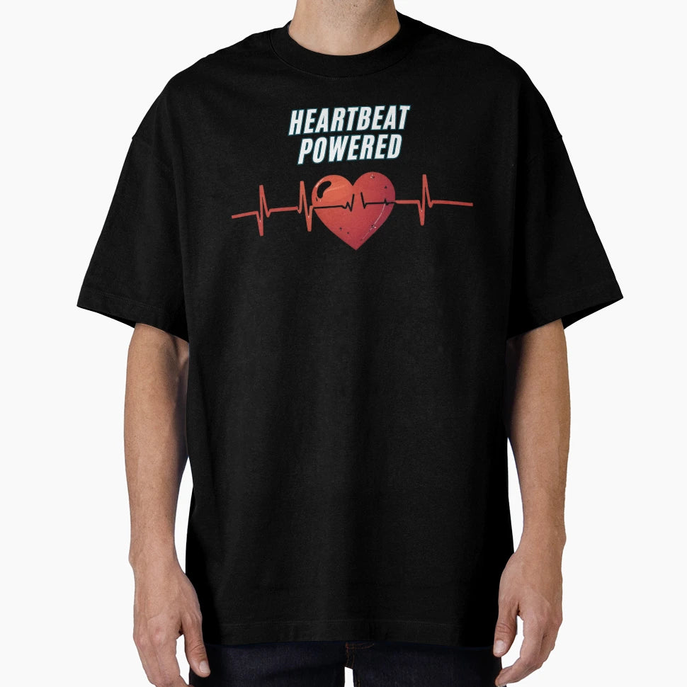 Heartbeat Powered Fitness Cardio Motivation T-Shirt - Trendy Graphic Unisex - T-Shirt, Sweatshirt, Hoodie