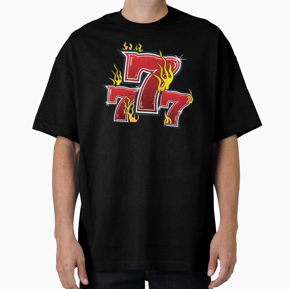 777 Lucky Slot Machine Numbers Jackpot T-Shirt - Trendy Graphic Unisex - T-Shirt, Sweatshirt, Hoodie