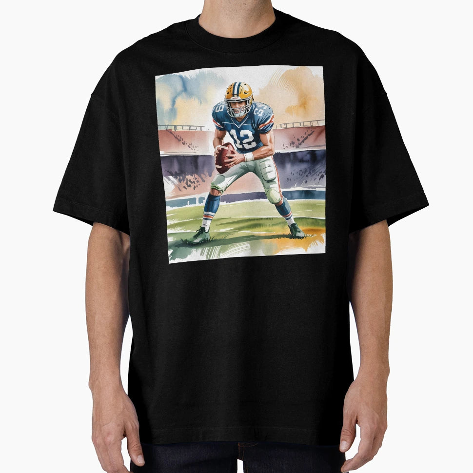 Watercolor Football Player T-Shirt - Aesthetic Graphic Unisex - T-Shirt, Sweatshirt, Hoodie