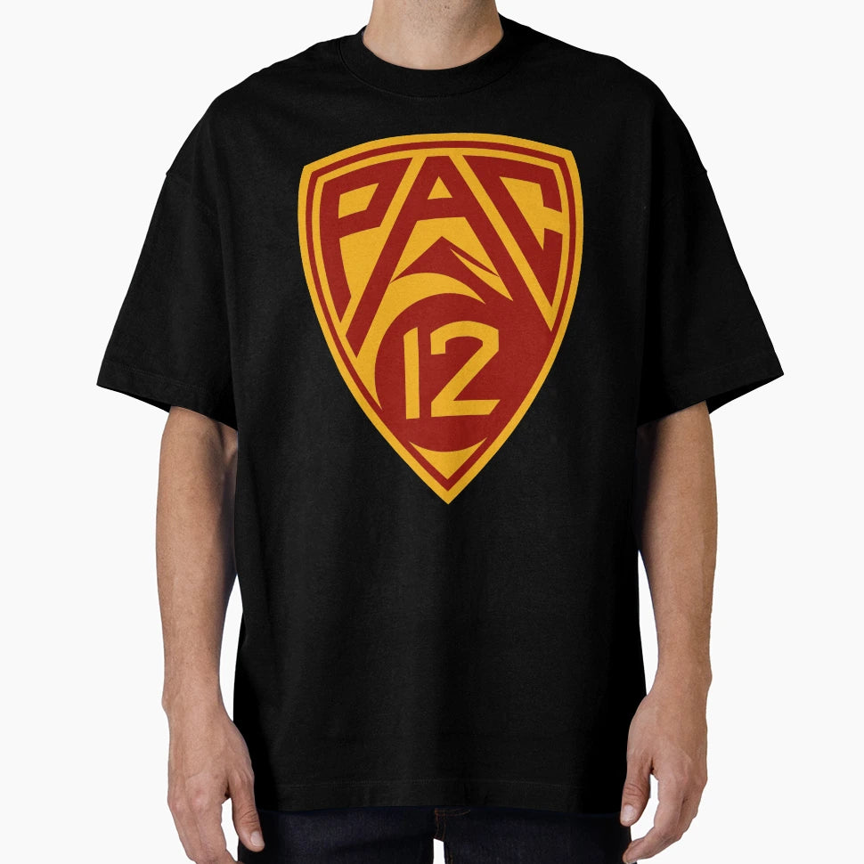 Pac 12 Logo Usc Colors T-Shirt - Casual Everyday Wear Unisex - T-Shirt, Sweatshirt, Hoodie