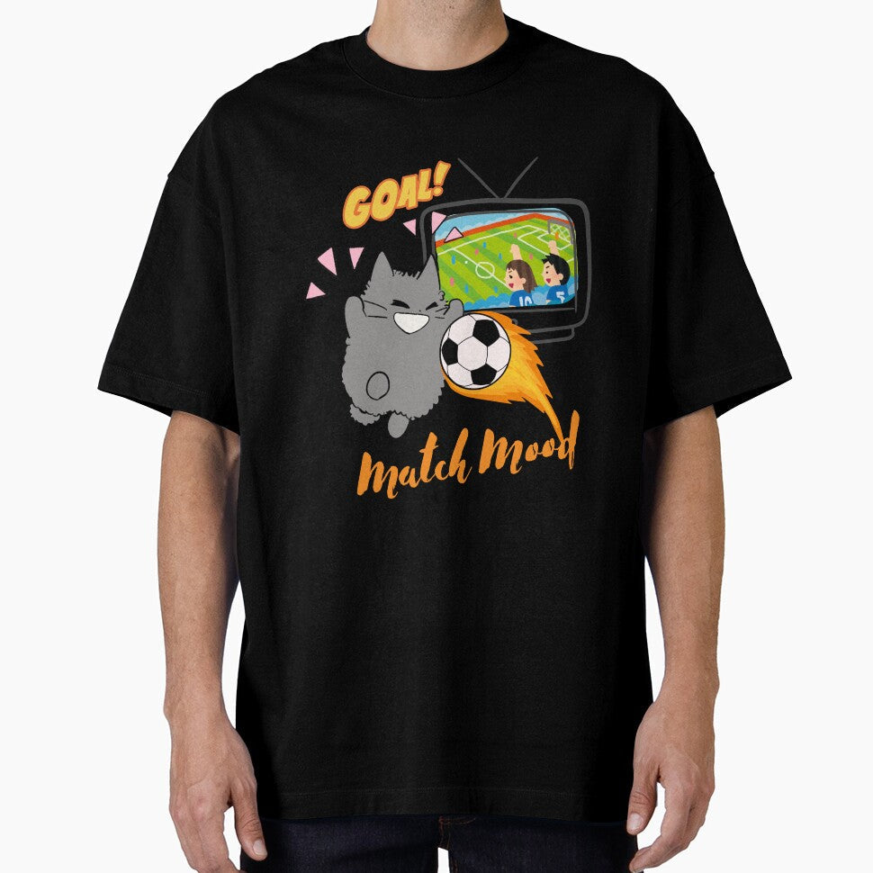 Match Mood Funny Cat and Soccer Goal Fireball by - Adult & Kids T-Shirts, Sweatshirts & Hoodies apparel design preview 1