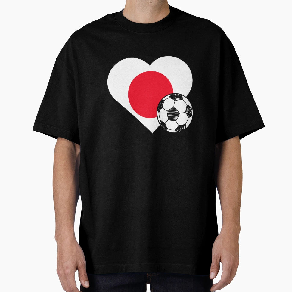Japan Soccer Heart T-Shirt - Unique Graphic Men Women - T-Shirt, Sweatshirt, Hoodie