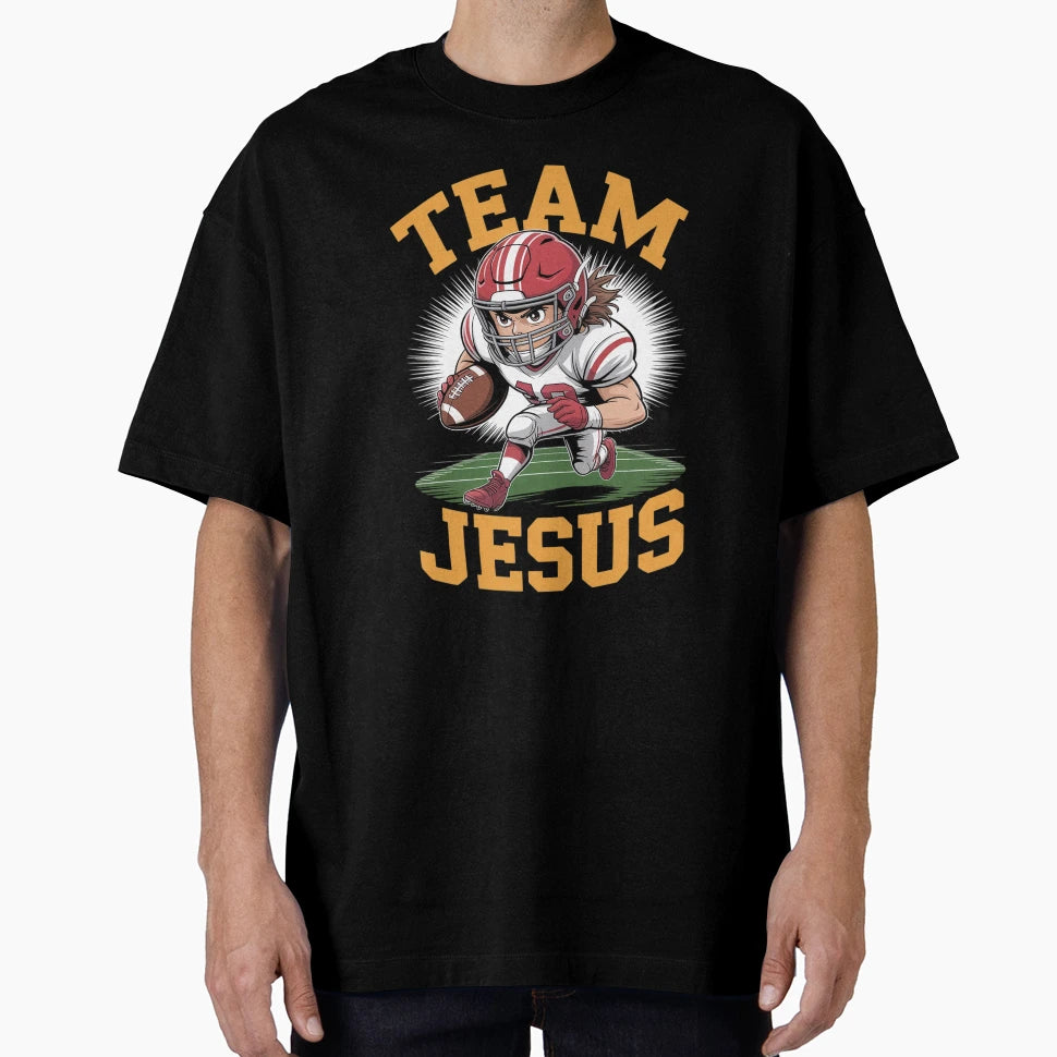 Christian Jesus Football Lovers Faith T-Shirt - Custom Art Print for Adults - T-Shirt, Sweatshirt, Hoodie