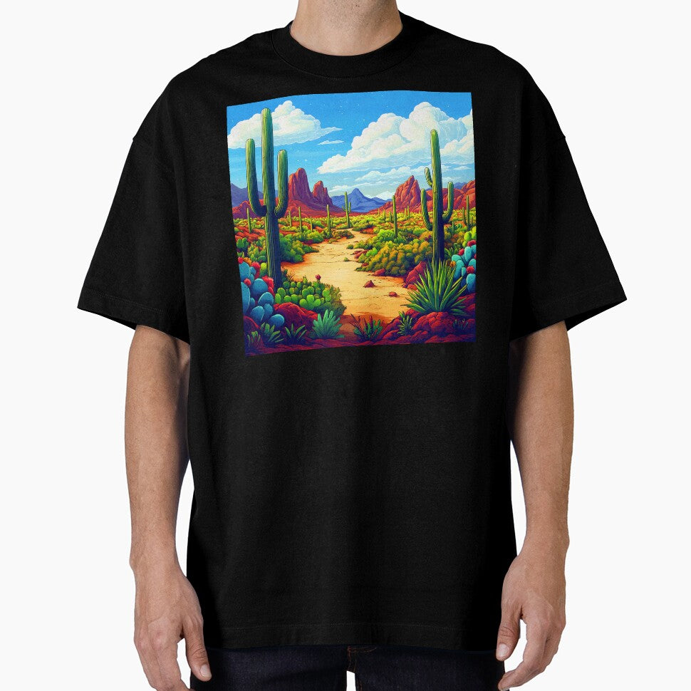 Sci-Fi Fantasy Desert Bold Edgy Colorful Landscape - Adult & Kids T-Shirts, Sweatshirts & Hoodies apparel design preview 1