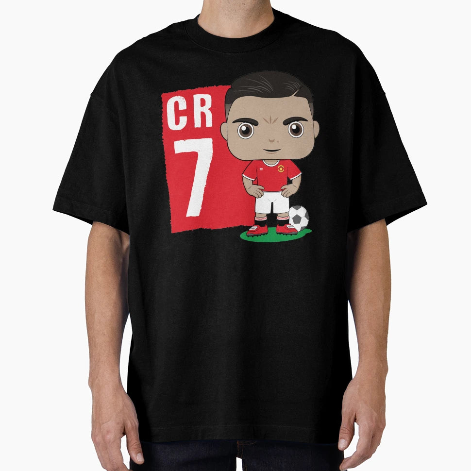 Cartoon Ronaldo Cr 7 Football Soccer T-Shirt - Trendy Graphic Men Women - T-Shirt, Sweatshirt, Hoodie