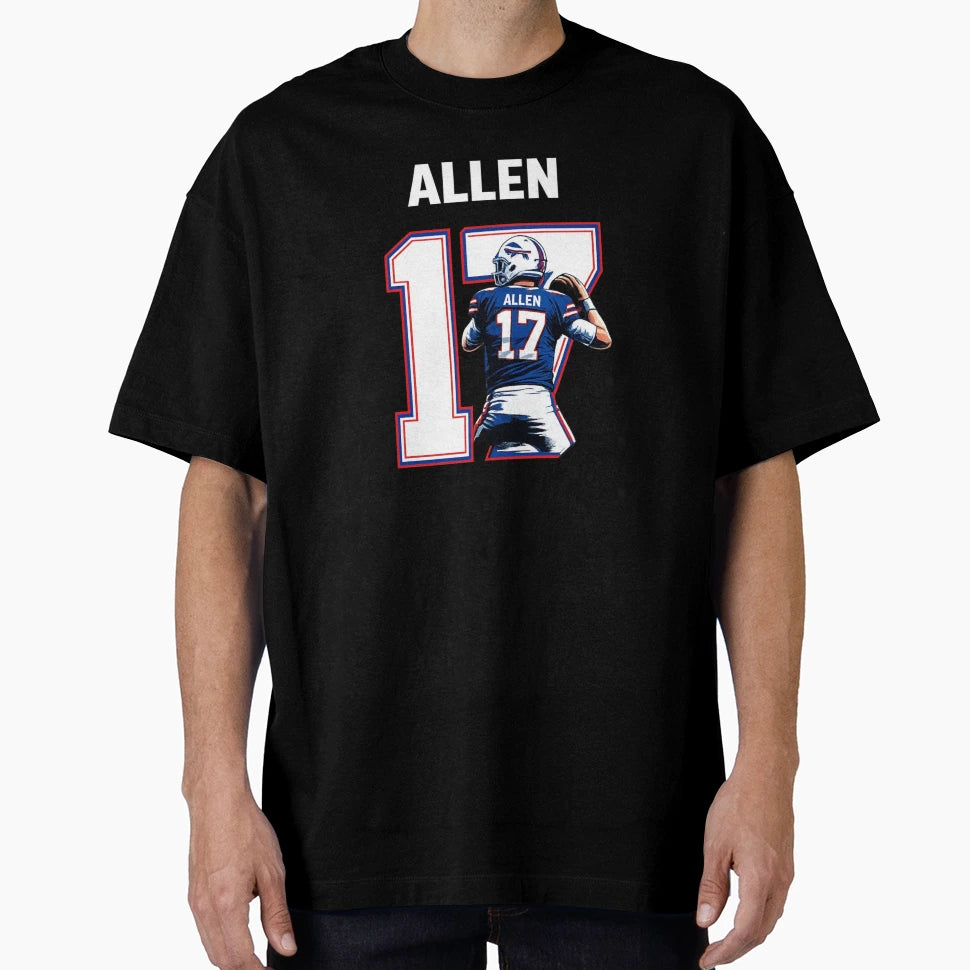 JA Bold Buffalo Number 17 Football Art T-Shirt - Aesthetic Graphic Unisex - T-Shirt, Sweatshirt, Hoodie