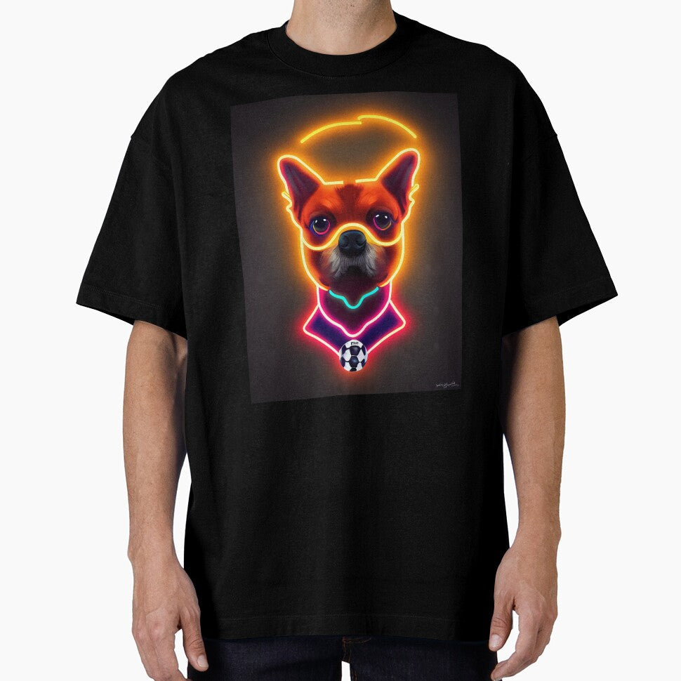 Dog neon soccer ball by ComicsFactory - Adult & Kids T-Shirts, Sweatshirts & Hoodies apparel design preview 1