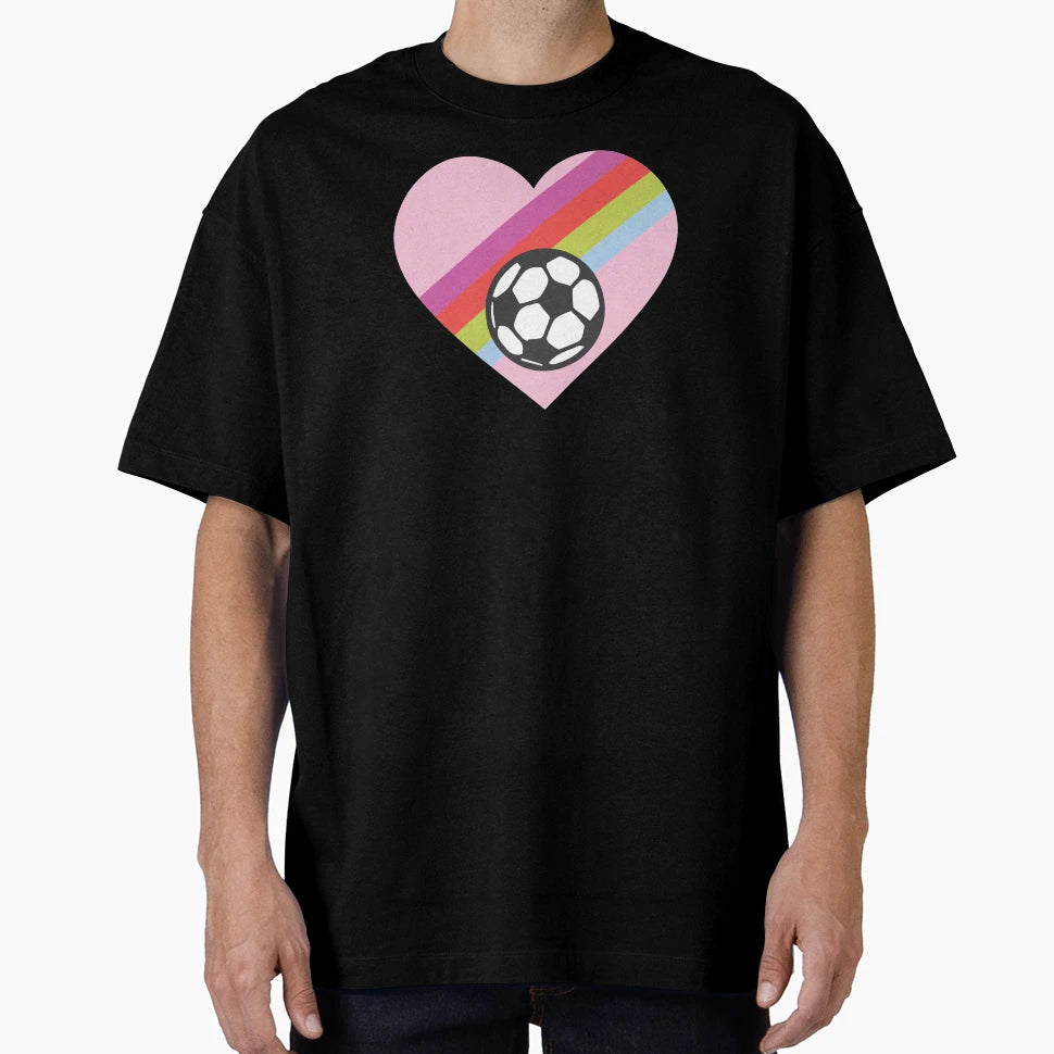 Heart Love Rainbow Soccer T-Shirt - Novelty Apparel for Adults - T-Shirt, Sweatshirt, Hoodie