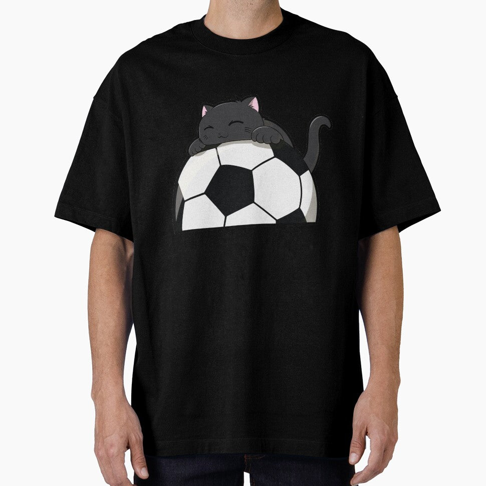 Cute Cat Hugging A Soccer Ball by kittengallery - Adult & Kids T-Shirts, Sweatshirts & Hoodies apparel design preview 1
