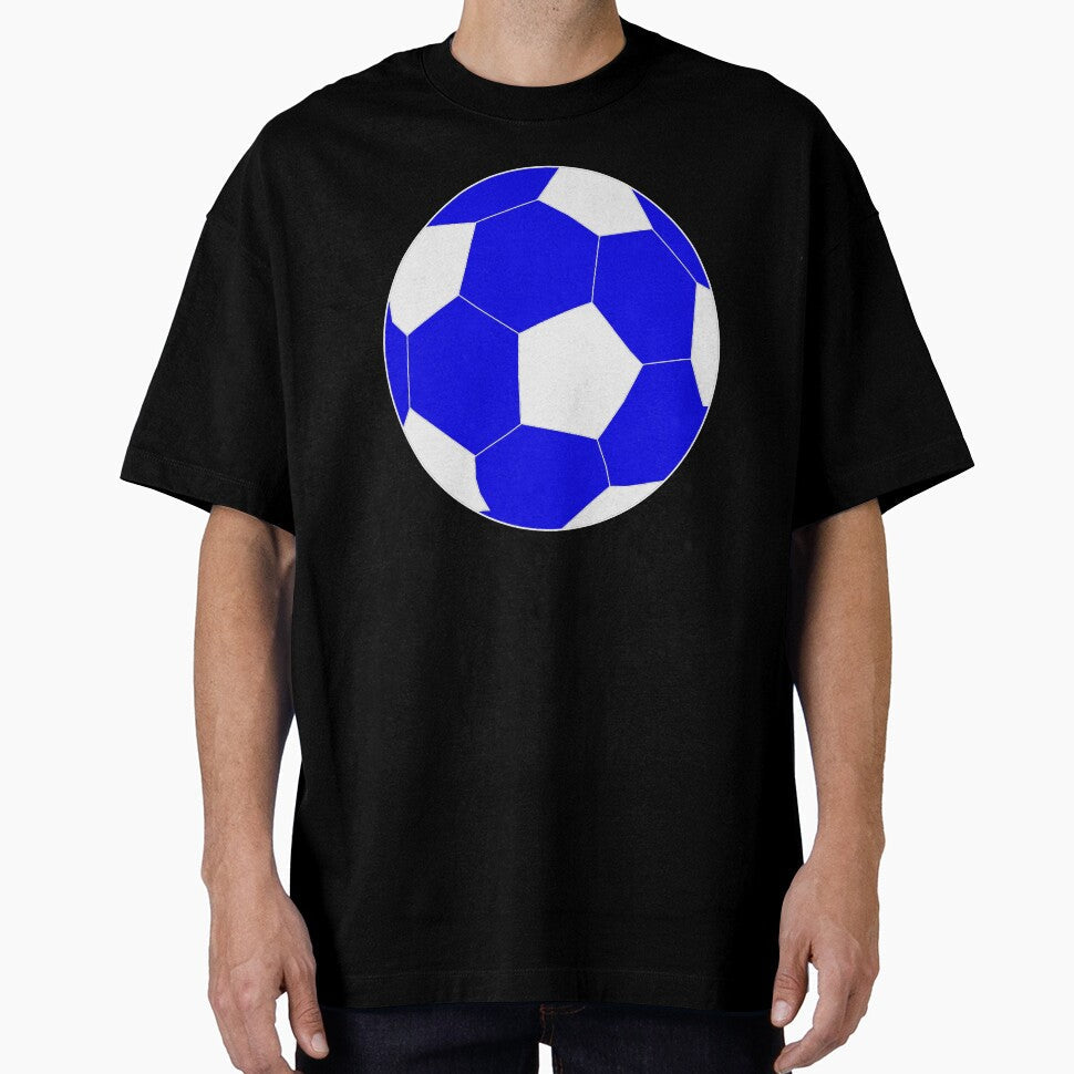 Blue Soccer Ball Drawing by RioCariocaClub - Adult & Kids T-Shirts, Sweatshirts & Hoodies apparel design preview 1