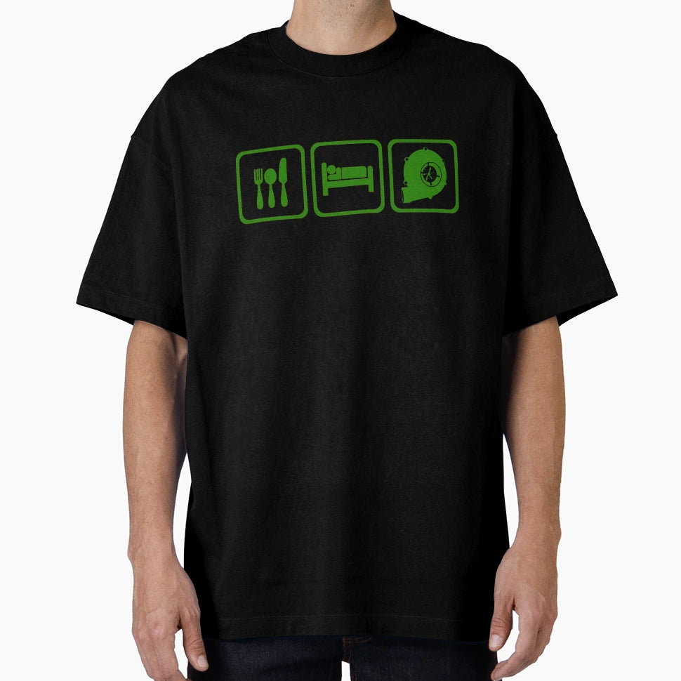 Eat Sleep Turbo Repeat Green Turbo Car T-Shirt - Graphic Print Men Women - T-Shirt, Sweatshirt, Hoodie