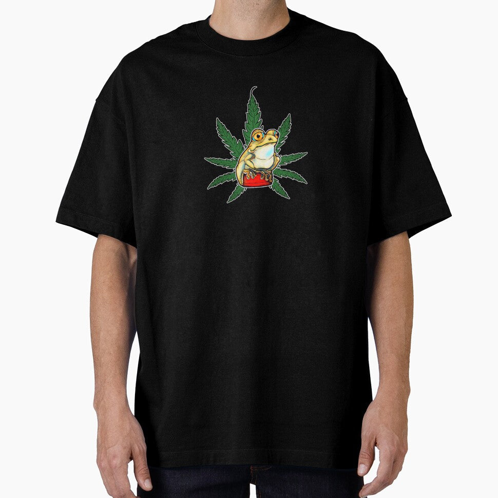 Weed frog on a grinder by iduzarts - Adult & Kids T-Shirts, Sweatshirts & Hoodies apparel design preview 1
