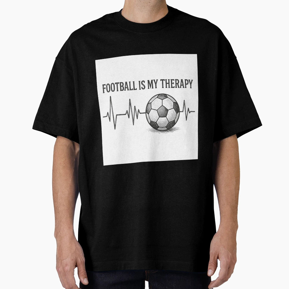Football Is My Therapy Minimalist T-Shirt - Fun Novelty Design Unisex - T-Shirt, Sweatshirt, Hoodie