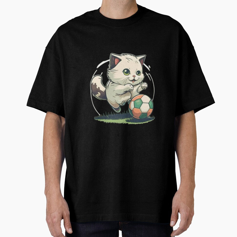 Cat playing soccer by Warih - Adult & Kids T-Shirts, Sweatshirts & Hoodies apparel design preview 1