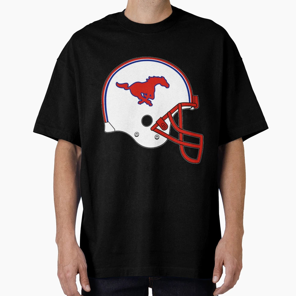 Smu Football Helmet T-Shirt - Trendy Graphic Unisex - T-Shirt, Sweatshirt, Hoodie