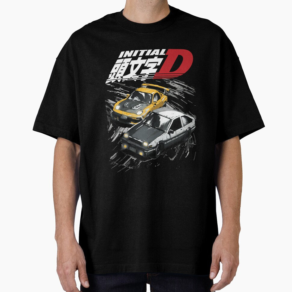 Mountain Drift Racing Initial D Tandems Ae86 Vs Fd - Adult & Kids T-Shirts, Sweatshirts & Hoodies apparel design preview 1