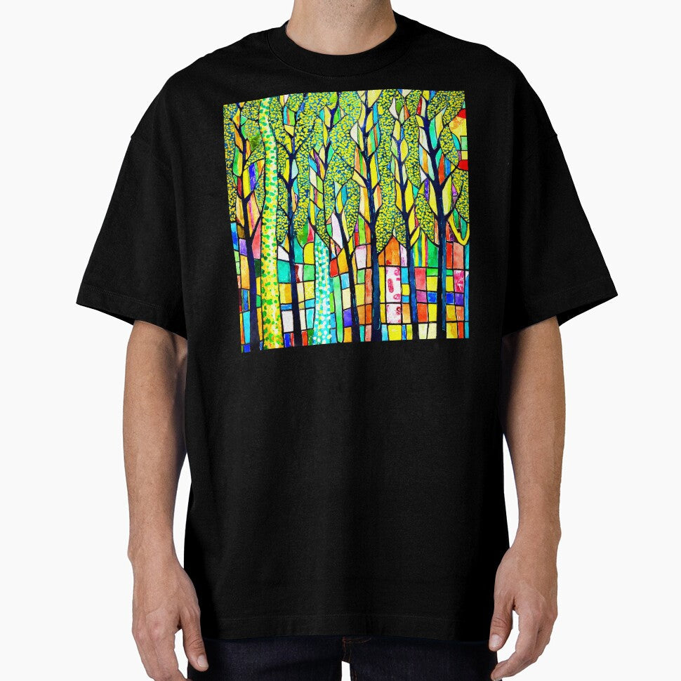 Funky Fantasy Forest Vibrantly Colorful Abstract - Adult & Kids T-Shirts, Sweatshirts & Hoodies apparel design preview 1
