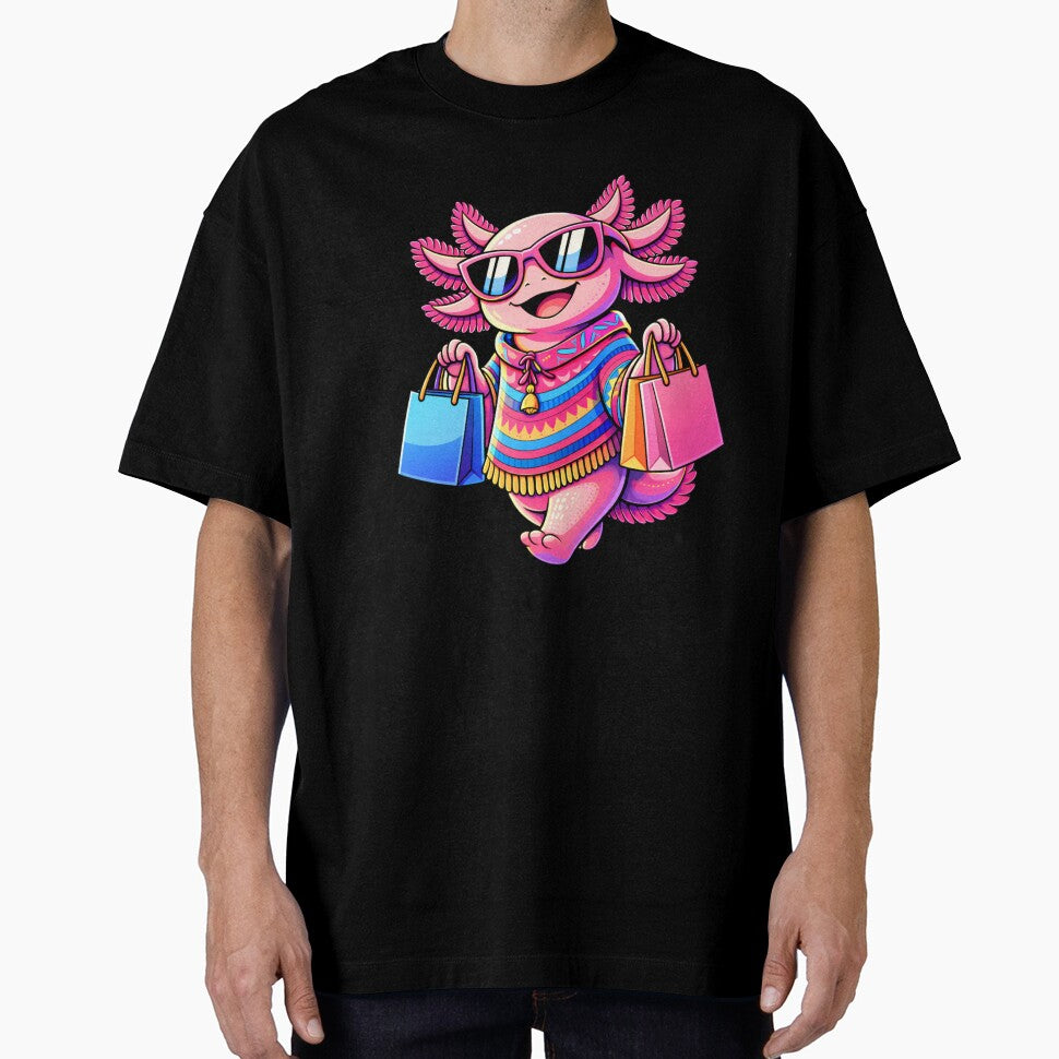 Cute Fashionable Axolotl Shopping Trendy Pop Art - Adult & Kids T-Shirts, Sweatshirts & Hoodies apparel design preview 1