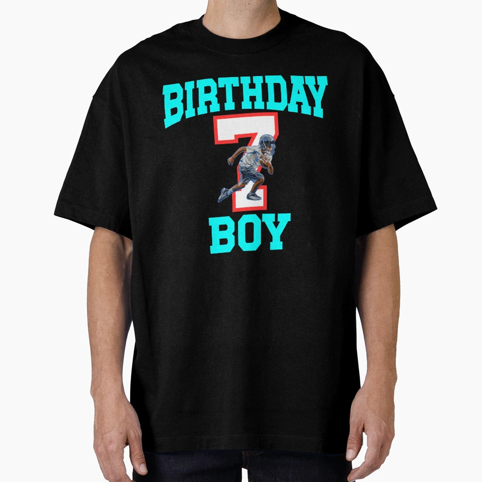 7 Year Old Football 7Th Birthday T-Shirt - Graphic Print Men Women - T-Shirt, Sweatshirt, Hoodie