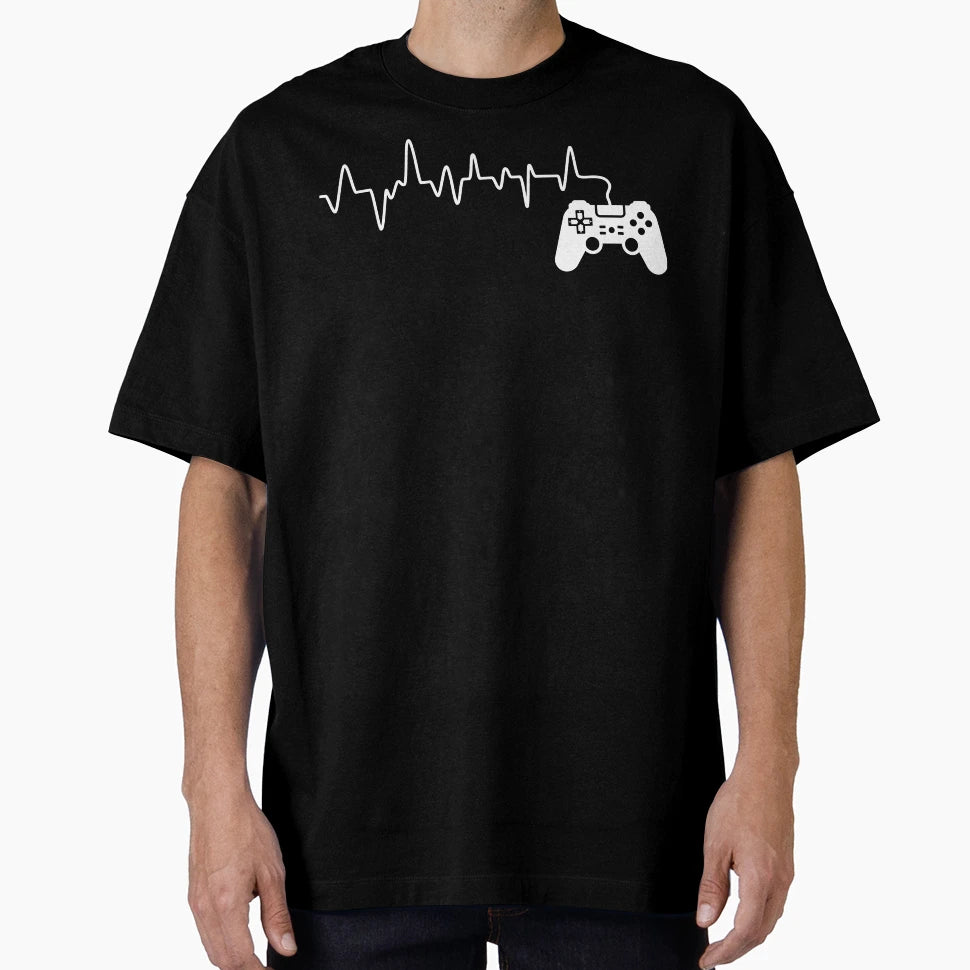 Video Gamers Heartbeat Chart T-Shirt - Fun Novelty Design Men Women - T-Shirt, Sweatshirt, Hoodie