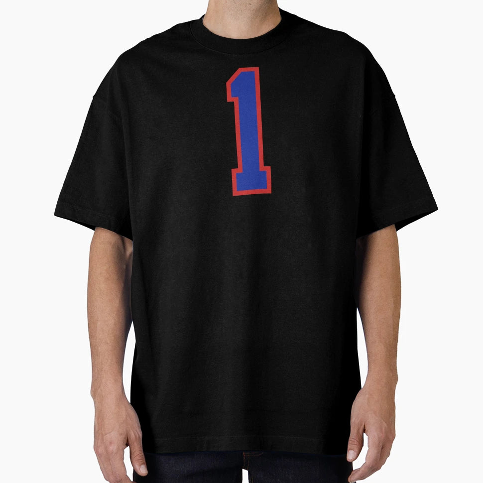 Number 1 Blue Red Sports Jersey One T-Shirt - Fun Novelty Design Men Women - T-Shirt, Sweatshirt, Hoodie