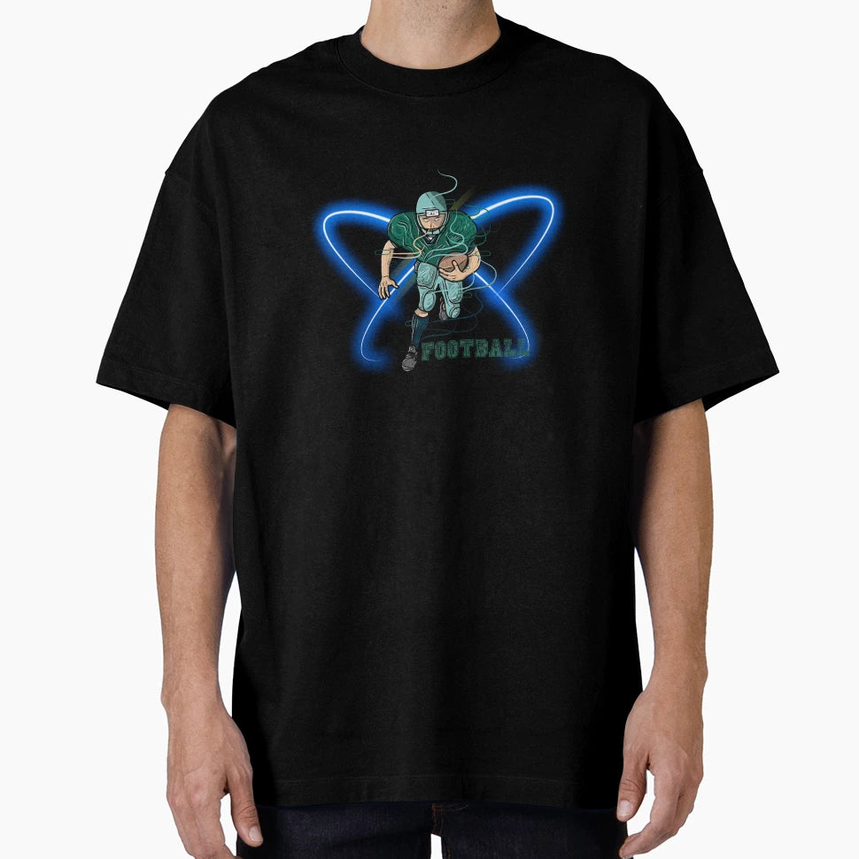 Football American Light Blue T-Shirt - Custom Art Print Men Women - T-Shirt, Sweatshirt, Hoodie
