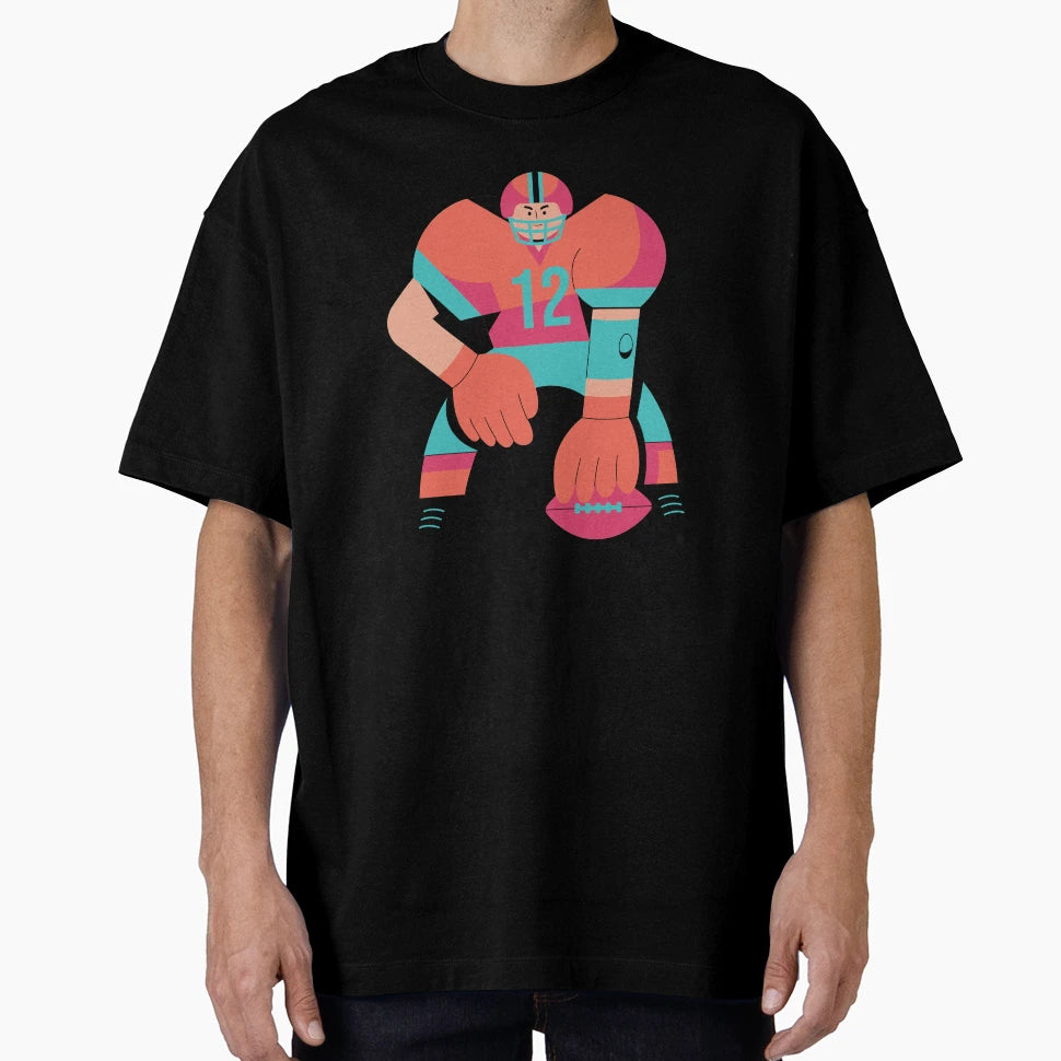 Star American Football Player Center T-Shirt - Minimalist Print Men Women - T-Shirt, Sweatshirt, Hoodie