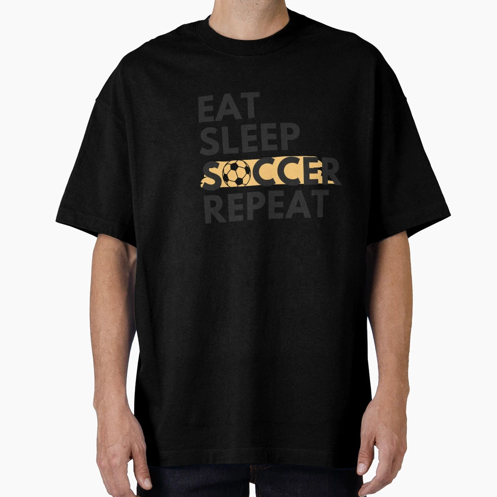 Eat Sleep Soccer Repeat T-Shirt - Minimalist Print for Adults - T-Shirt, Sweatshirt, Hoodie