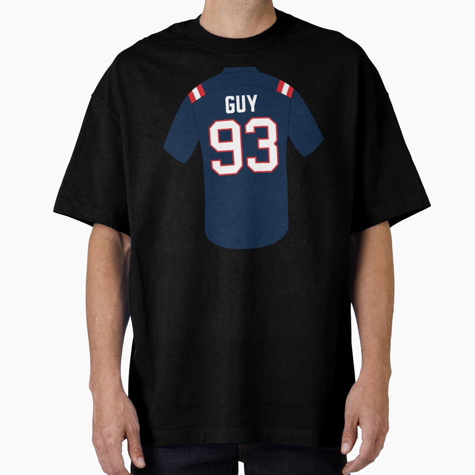Lawrence Guy Sr Jersey Number 93 T-Shirt - Aesthetic Graphic for Adults - T-Shirt, Sweatshirt, Hoodie