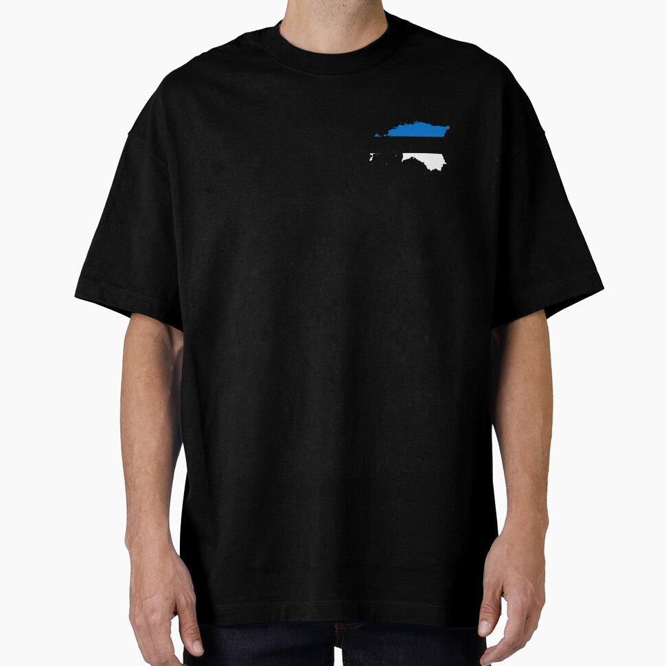 Flag Map of Estonia by feether-store - Adult & Kids T-Shirts, Sweatshirts & Hoodies apparel design preview 1