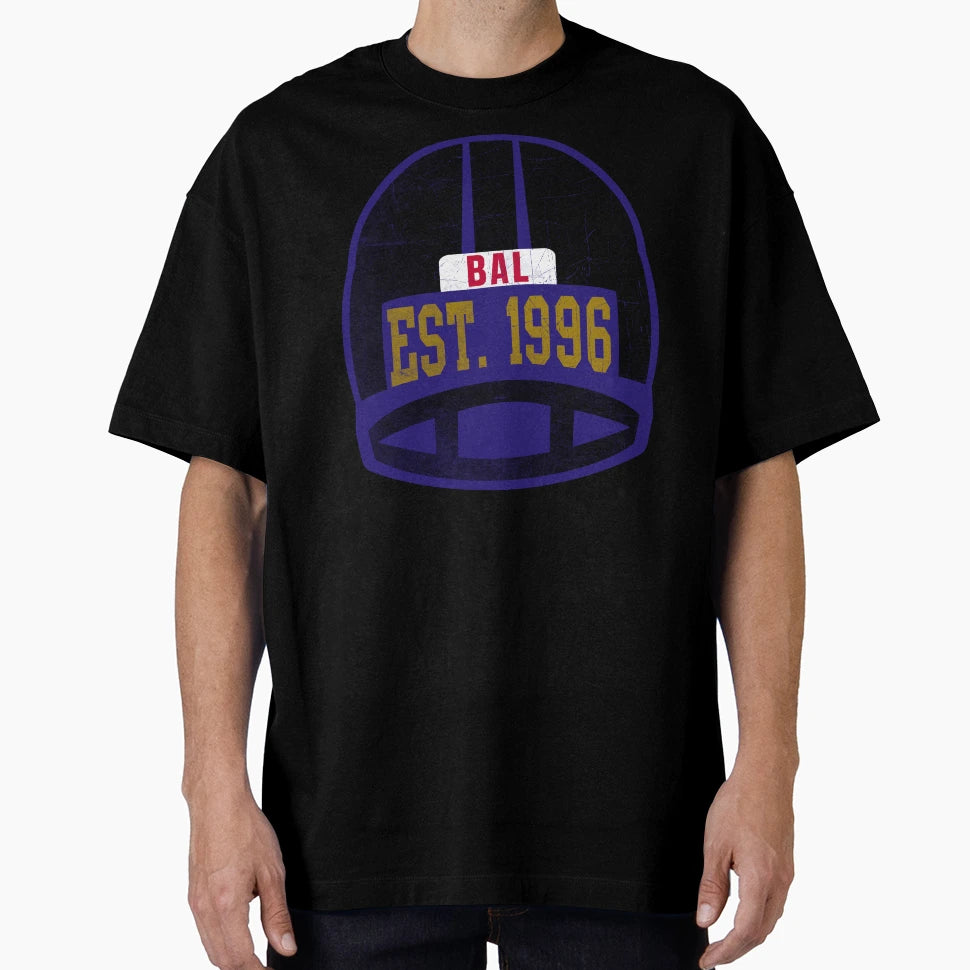 Baltimore Throwback Football Helmet T-Shirt - Streetwear Style for Adults - T-Shirt, Sweatshirt, Hoodie