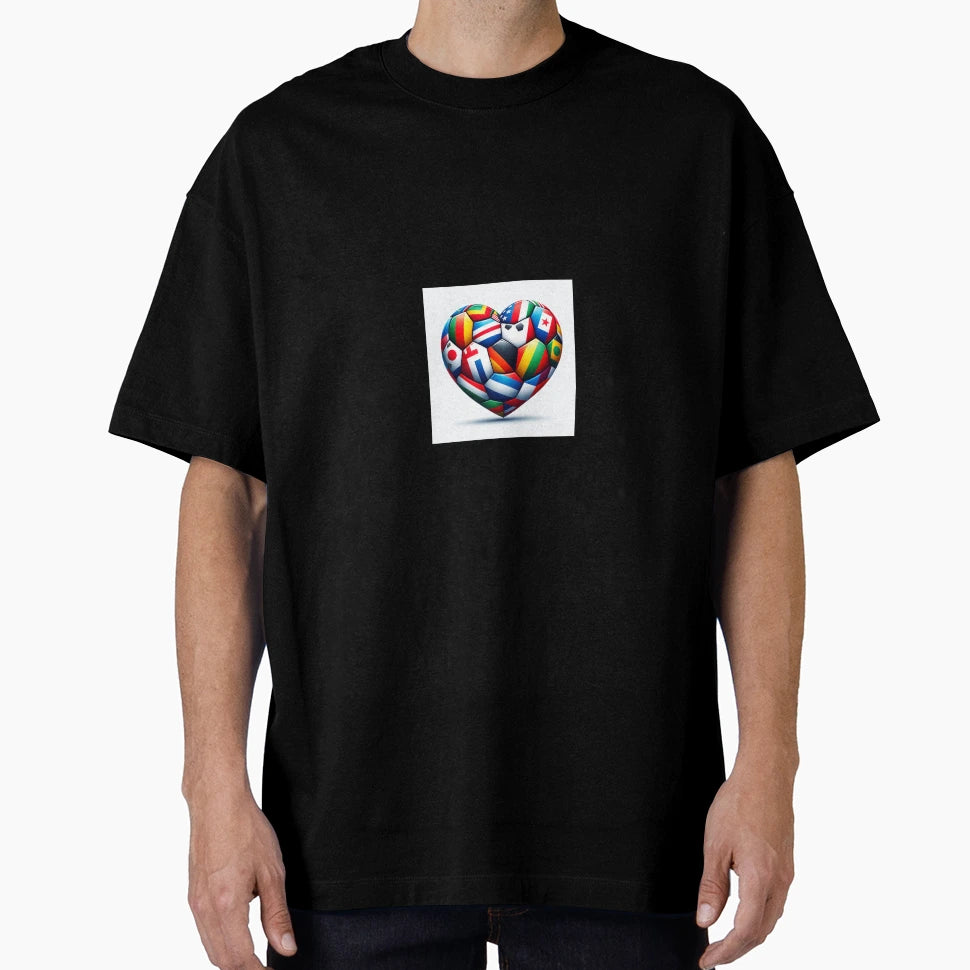 Heart Shaped Soccer Ball Art T-Shirt - Aesthetic Graphic Unisex - T-Shirt, Sweatshirt, Hoodie