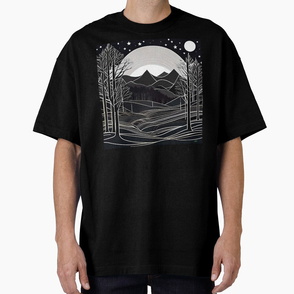 Full Moon Starry Twilight Abstract Art 83 by AI - Adult & Kids T-Shirts, Sweatshirts & Hoodies apparel design preview 1