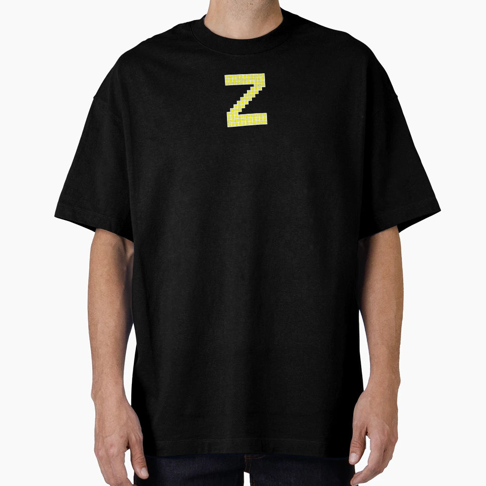 Uppercase Z Yellow Pixel Block Character T-Shirt - Unique Graphic Unisex - T-Shirt, Sweatshirt, Hoodie