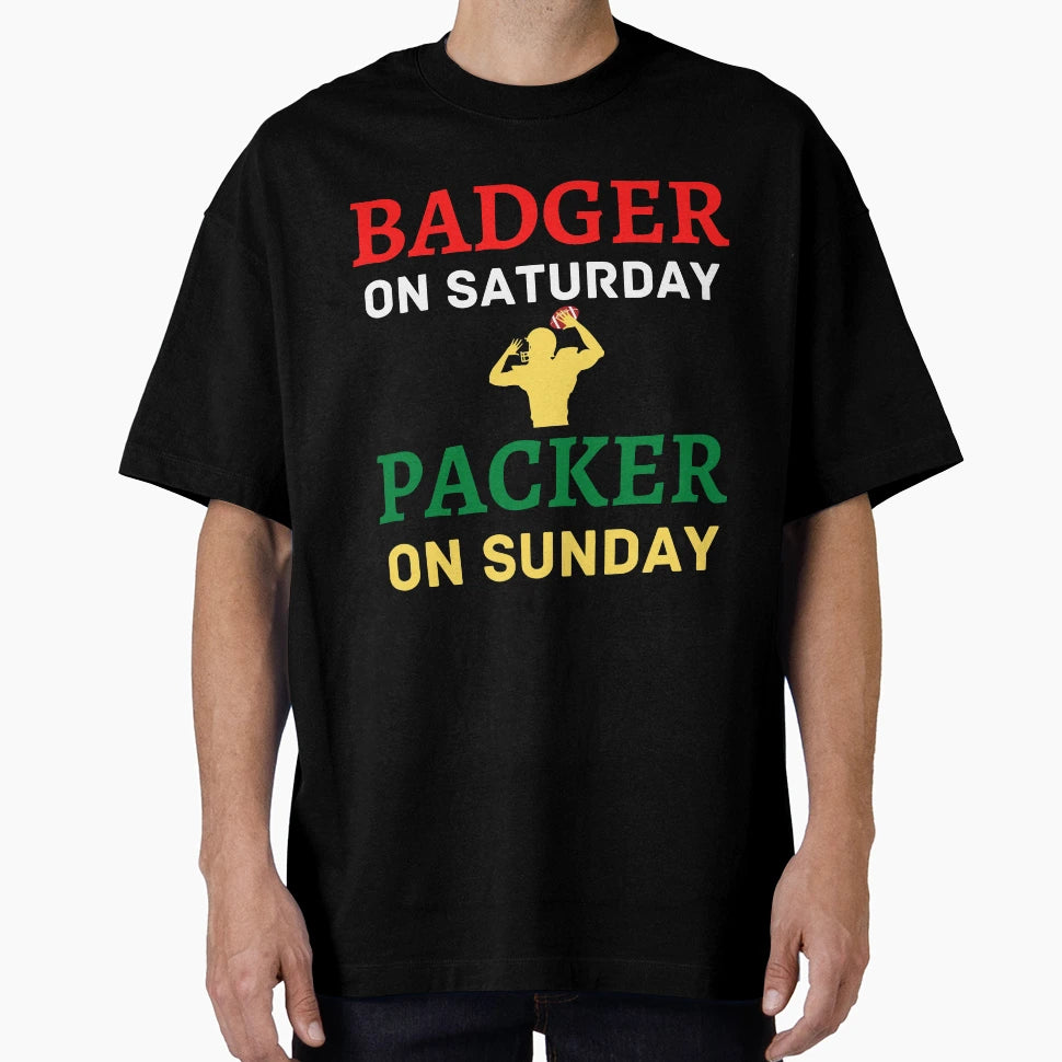 Badger Saturday Packer Sunday T-Shirt - Graphic Print Unisex - T-Shirt, Sweatshirt, Hoodie