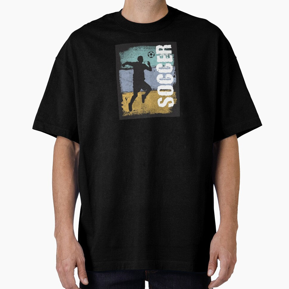 Soccer Vintage Retro Player by stevelangenfeld - Adult & Kids T-Shirts, Sweatshirts & Hoodies apparel design preview 1