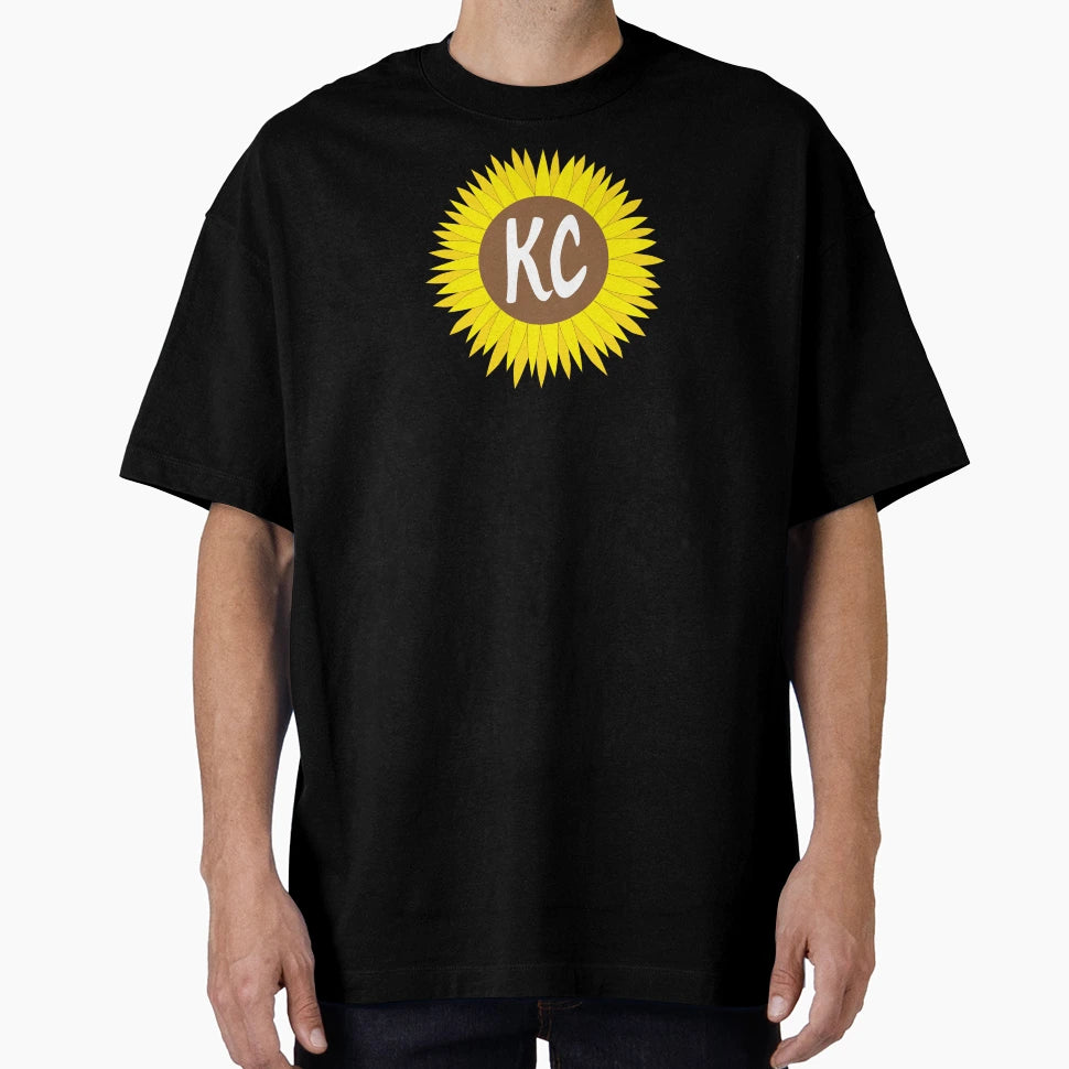 Hand Drawn Kc Kansas City Sunflower T-Shirt - Fun Novelty Design for Adults - T-Shirt, Sweatshirt, Hoodie