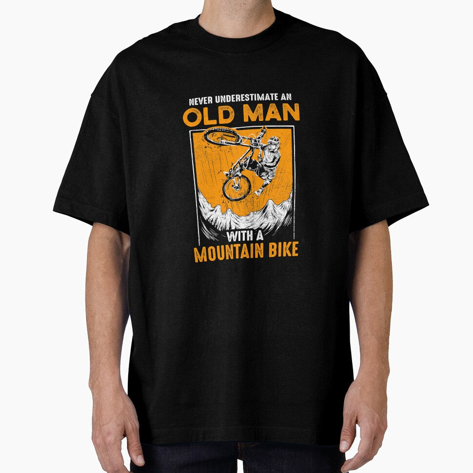 Never Underestimate Old Mountainbiker by BundlerVq - Adult & Kids T-Shirts, Sweatshirts & Hoodies apparel design preview 1